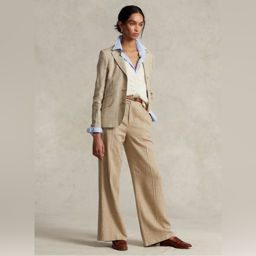 2 Piece set Ralph Lauren Women's Tan Blazer and Trousers
